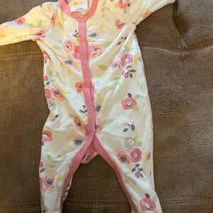 Floral Print Baby Footie
